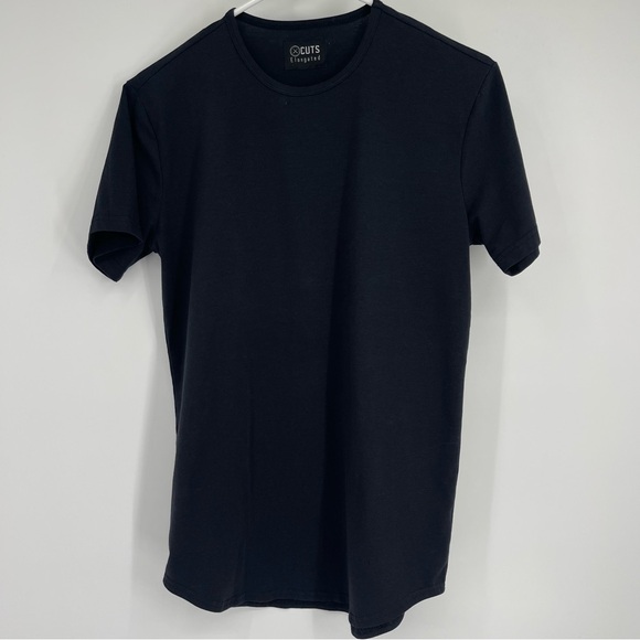 CUTS Elongated Men's Small Black Short Sleeve Tee Modern Athleisure Minimalist - Picture 12 of 12